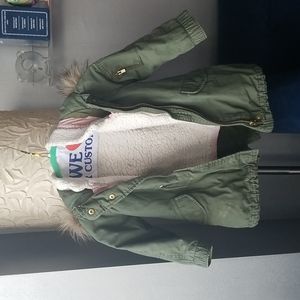 Gap army green utility coat with zip up vest